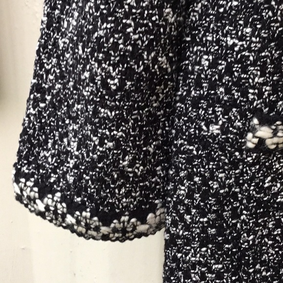 Talbot’s Black & Cream Knit Sweater Cardigan Jacket - Picture 7 of 16